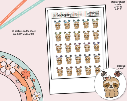 Snoozie Sloth Full of Anxiety Decoration Character Planner Stickers