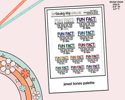 Rainbow or Black Fun Fact: Alcohol Increases the Size of the Send Button Typography Planner Stickers - Adorably Amy Designs