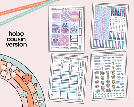 Hobonichi Cousin Weekly Galaxy Cafe Planner Sticker Kit for Hobo Cousin or Similar Planners - Adorably Amy Designs