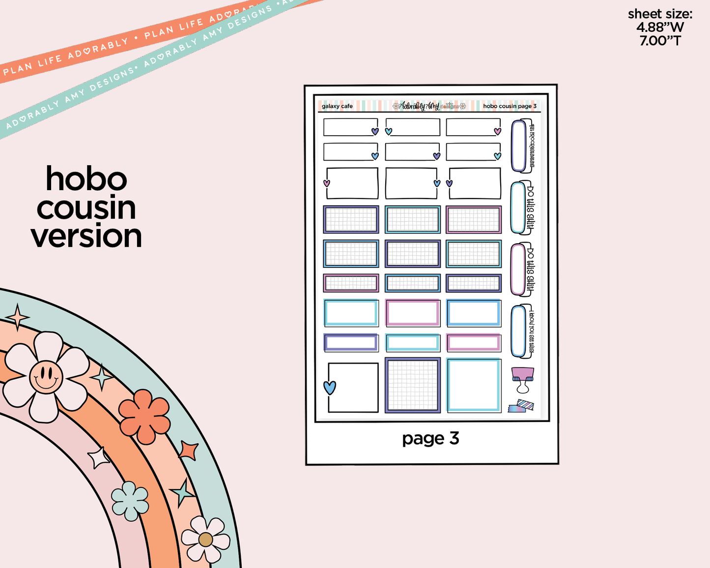 Hobonichi Cousin Weekly Galaxy Cafe Planner Sticker Kit for Hobo Cousin or Similar Planners