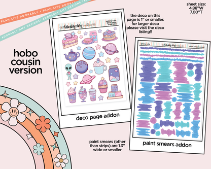 Hobonichi Cousin Weekly Galaxy Cafe Planner Sticker Kit for Hobo Cousin or Similar Planners