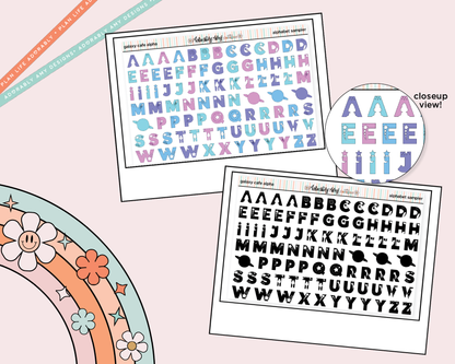 Galaxy Cafe Alphabet Stickers Deco Typography Sampler Planner Stickers
