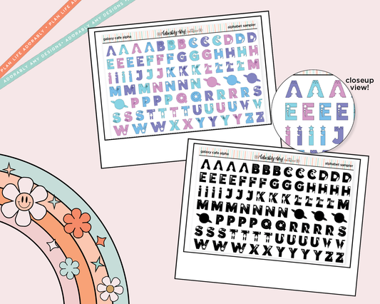 Galaxy Cafe Alphabet Stickers Deco Typography Sampler Planner Stickers