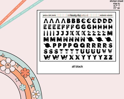 Galaxy Cafe Alphabet Stickers Deco Typography Sampler Planner Stickers