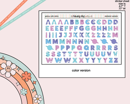 Galaxy Cafe Alphabet Stickers Deco Typography Sampler Planner Stickers