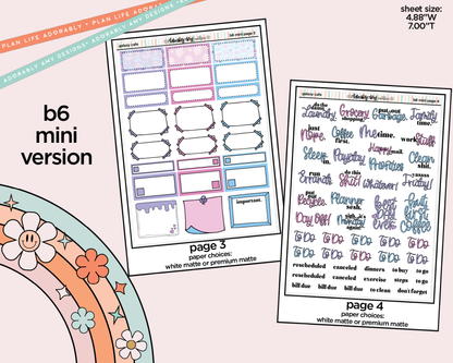 Mini B6 Galaxy Cafe Weekly Planner Sticker Kit sized for ANY Vertical Insert