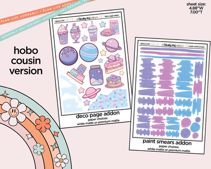 Hobonichi Cousin Weekly Galaxy Cafe Planner Sticker Kit for Hobo Cousin or Similar Planners