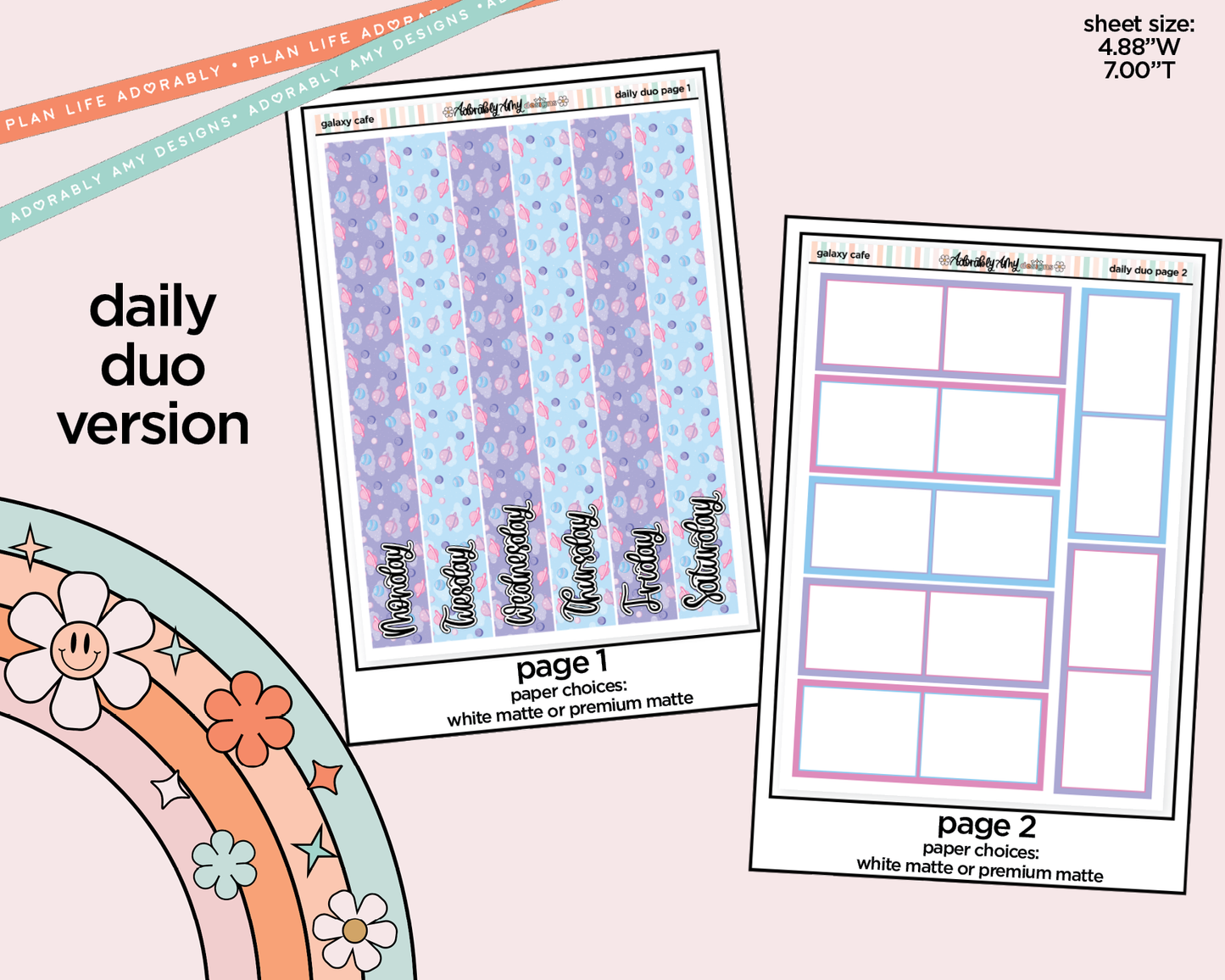 Daily Duo Galaxy Cafe Weekly Planner Sticker Kit for Daily Duo Planner