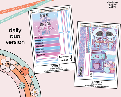 Daily Duo Galaxy Cafe Weekly Planner Sticker Kit for Daily Duo Planner