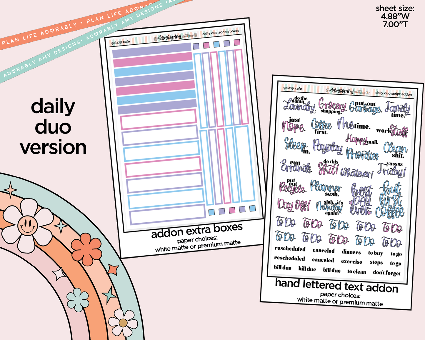 Daily Duo Galaxy Cafe Weekly Planner Sticker Kit for Daily Duo Planner