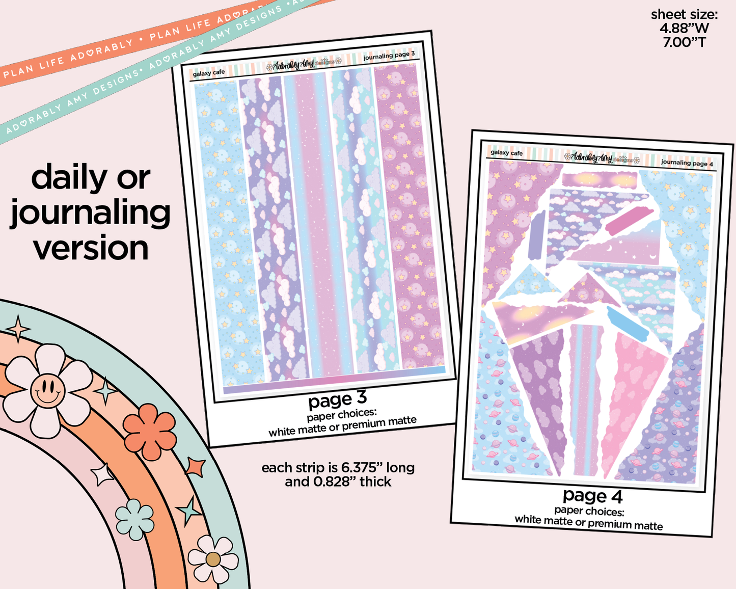 Journaling and Daily Planning Galaxy Cafe Planner Sticker Kit