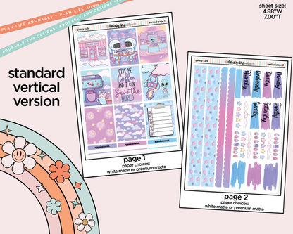 Vertical Galaxy Cafe Weekly Sticker Kit for Vertical Standard Size Planners or Insert