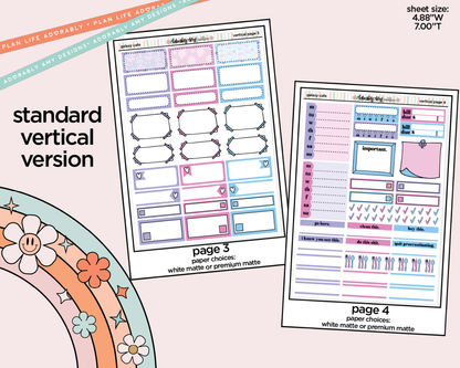 Vertical Galaxy Cafe Weekly Sticker Kit for Vertical Standard Size Planners or Insert