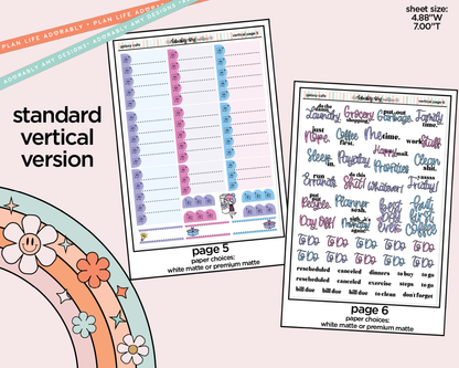 Vertical Galaxy Cafe Weekly Sticker Kit for Vertical Standard Size Planners or Insert