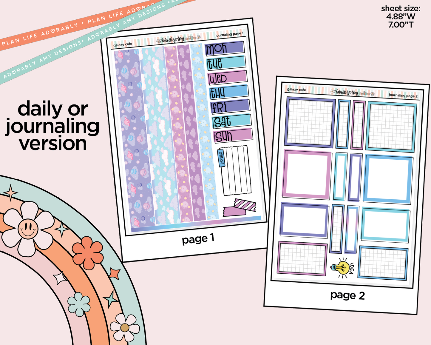 Journaling and Daily Planning Galaxy Cafe Planner Sticker Kit