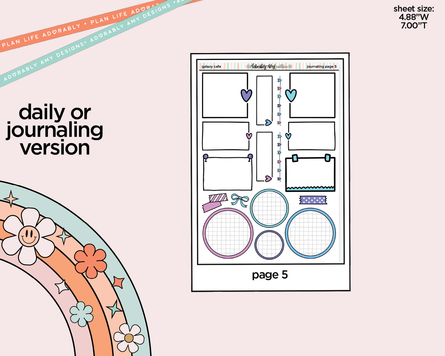 Journaling and Daily Planning Galaxy Cafe Planner Sticker Kit