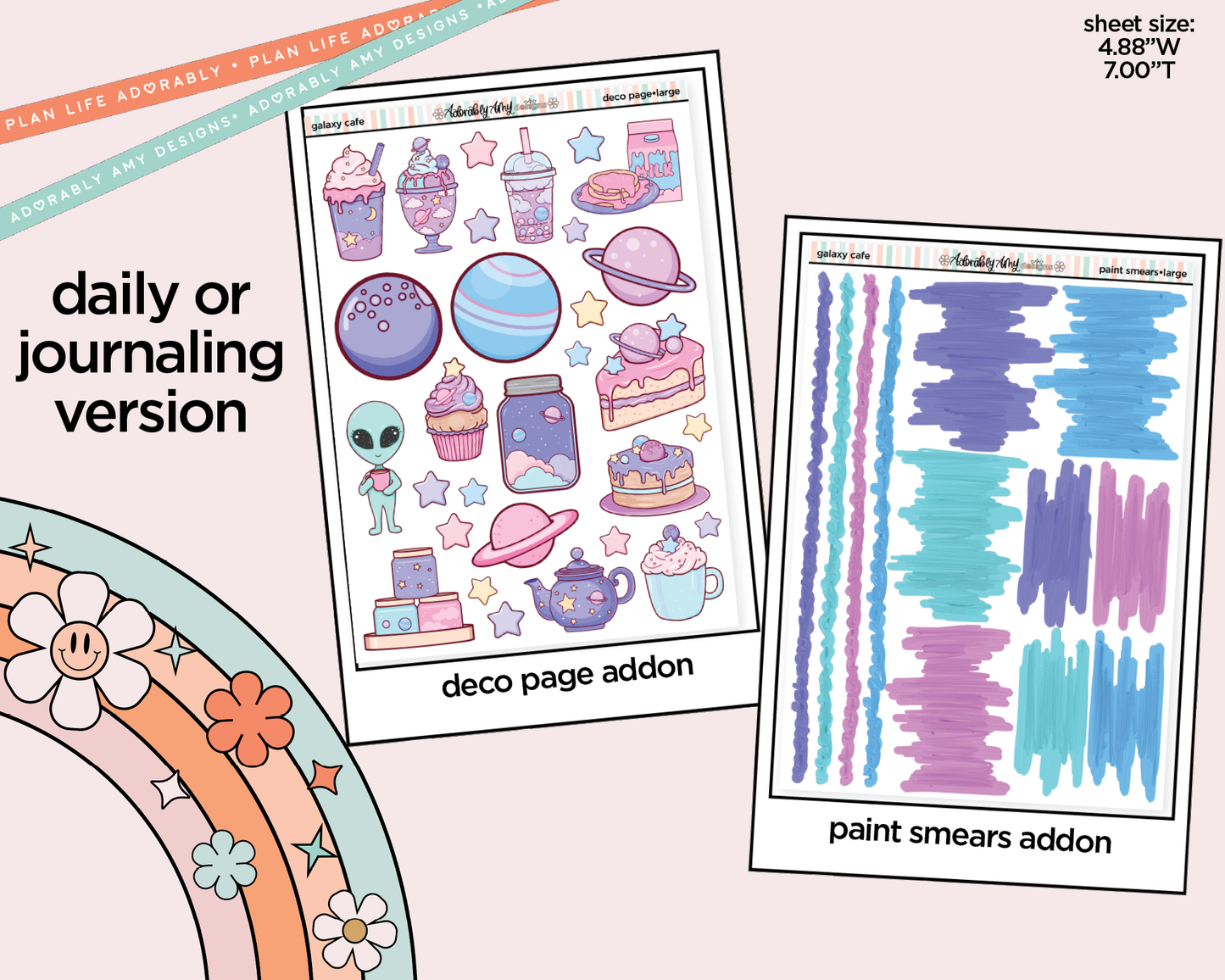Journaling and Daily Planning Galaxy Cafe Planner Sticker Kit