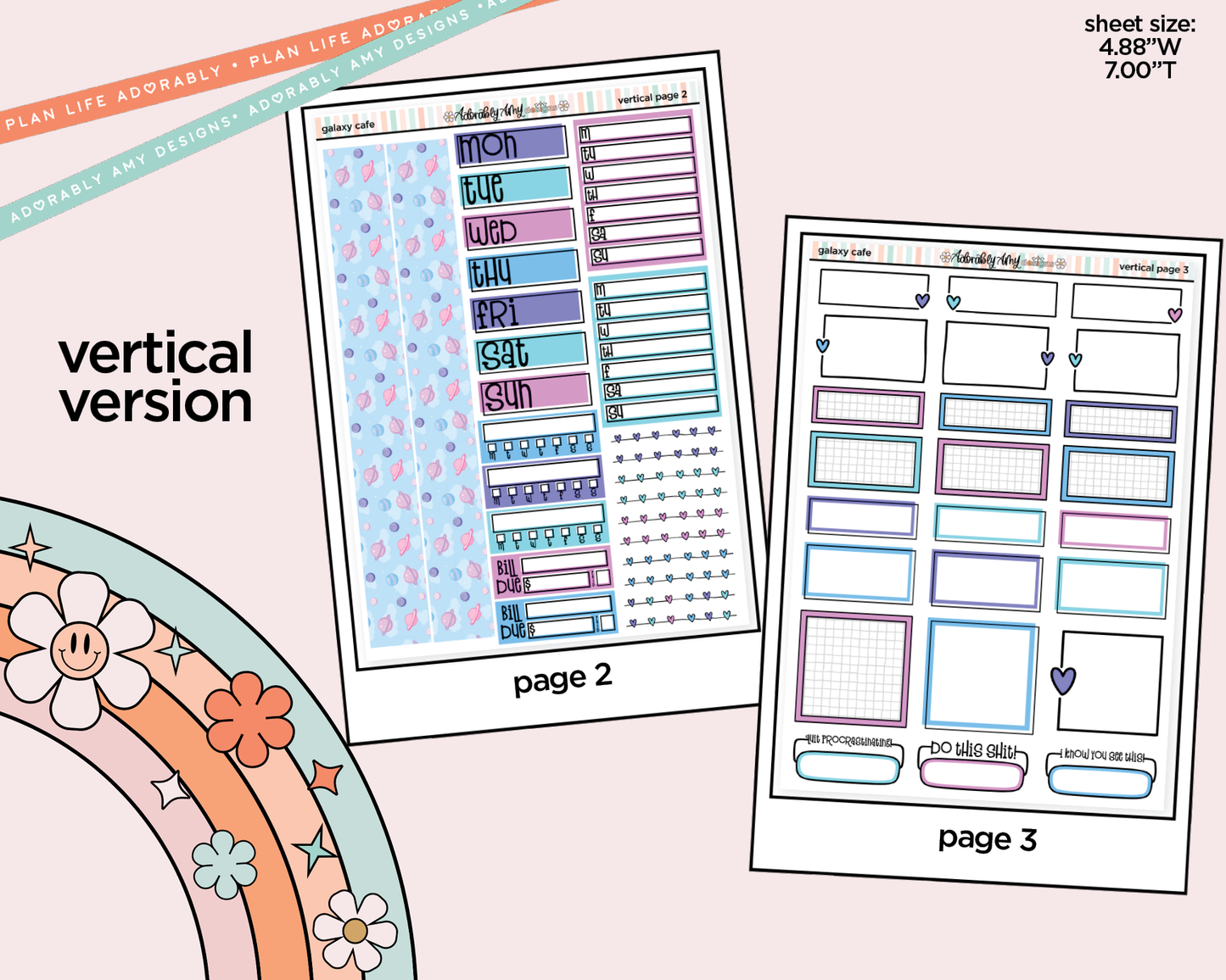 Vertical Galaxy Cafe Kit for Vertical Standard Size Planners or Insert