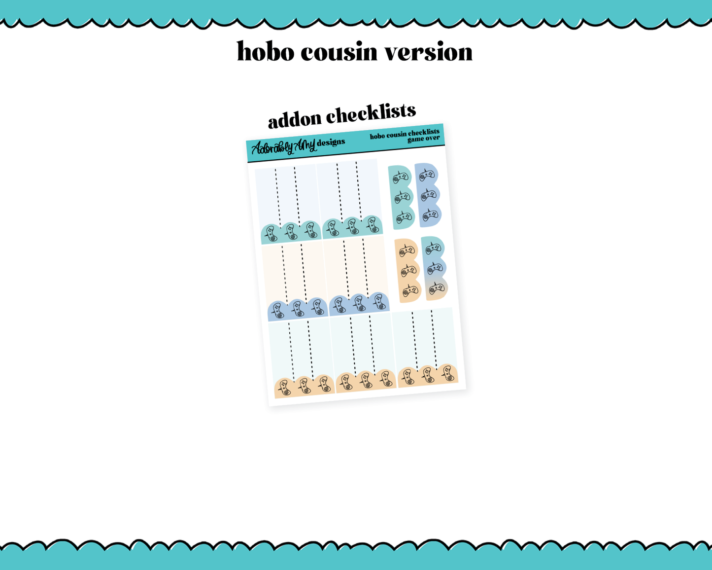 Hobonichi Cousin Weekly Game Over Watercolor Planner Sticker Kit for Hobo Cousin or Similar Planners