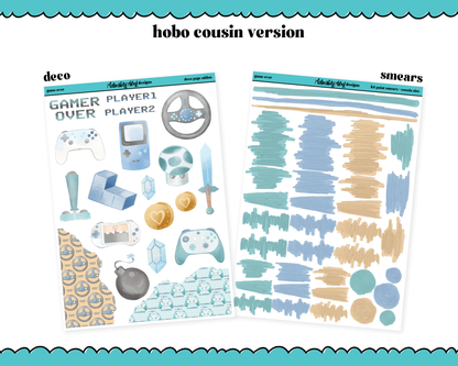 Hobonichi Cousin Weekly Game Over Watercolor Planner Sticker Kit for Hobo Cousin or Similar Planners