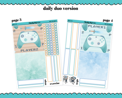 Daily Duo Game Over Watercolor Weekly Planner Sticker Kit for Daily Duo Planner