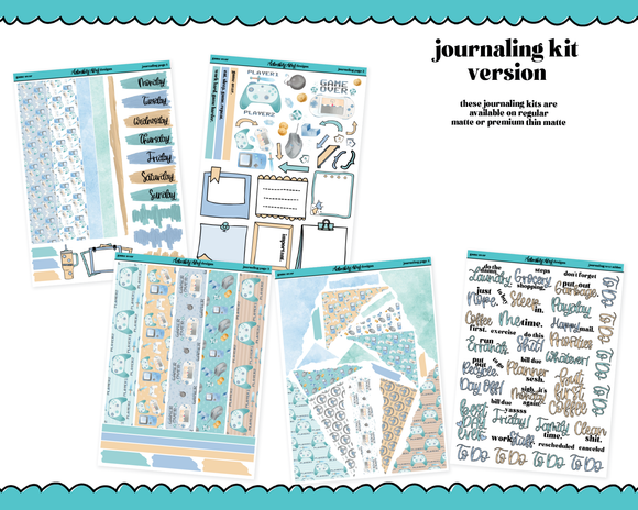 Journaling and Daily Planning Game Over Watercolor Planner Sticker Kit