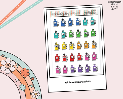 Rainbow Gas Pumps Doodled Icon Stickers - Adorably Amy Designs