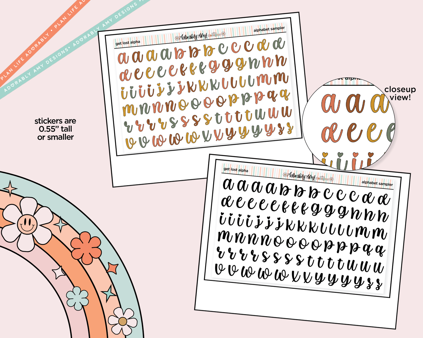 Get Lost in Books Alphabet Stickers Deco Typography Sampler Planner Stickers