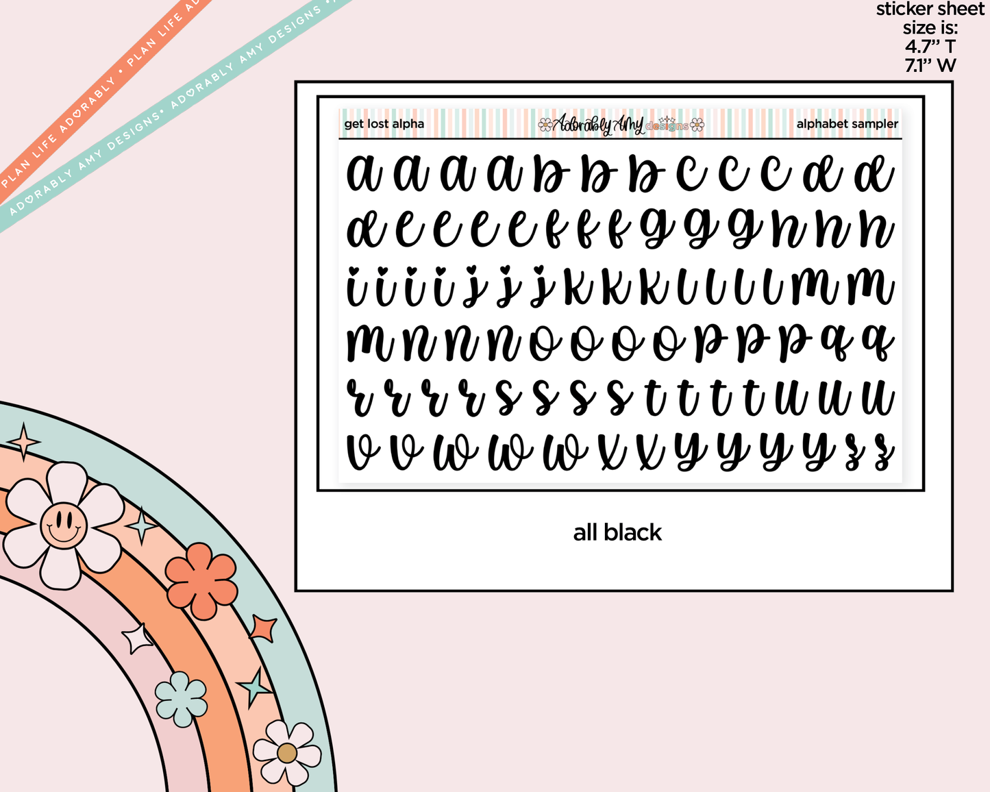 Get Lost in Books Alphabet Stickers Deco Typography Sampler Planner Stickers