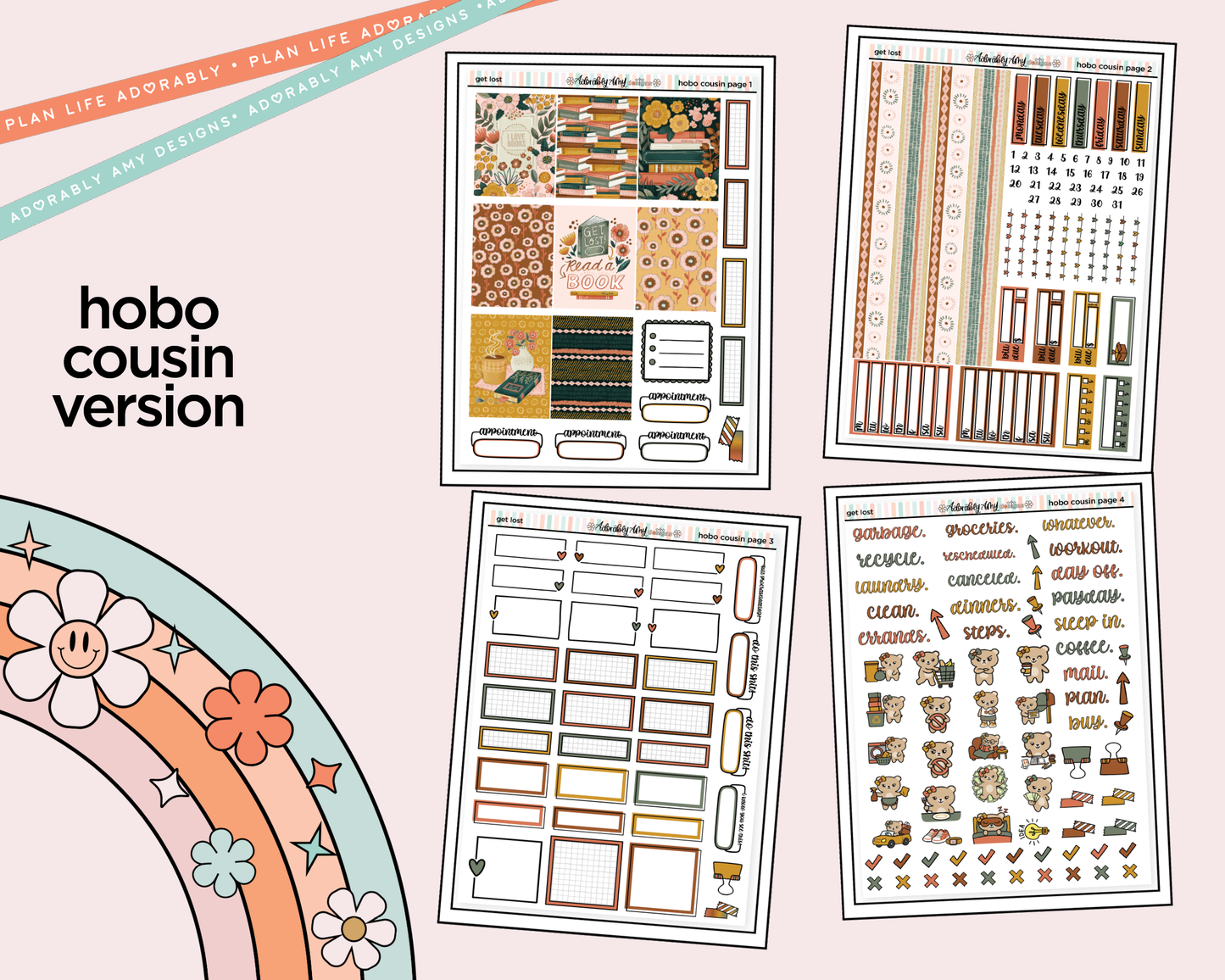 Hobonichi Cousin Weekly Get Lost in Books Planner Sticker Kit for Hobo Cousin or Similar Planners