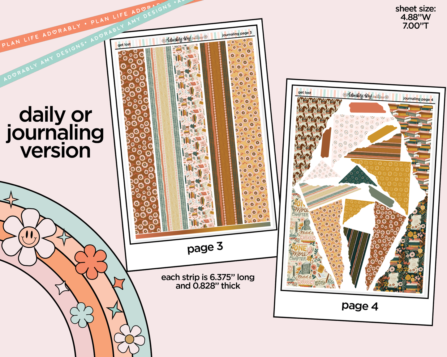 Journaling and Daily Planning Get Lost in Books Planner Sticker Kit