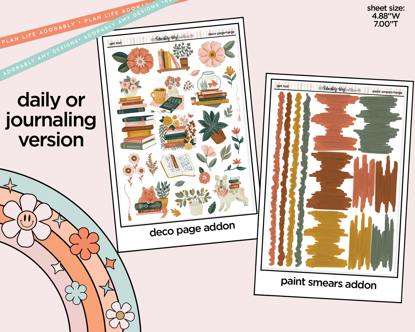 Journaling and Daily Planning Get Lost in Books Planner Sticker Kit