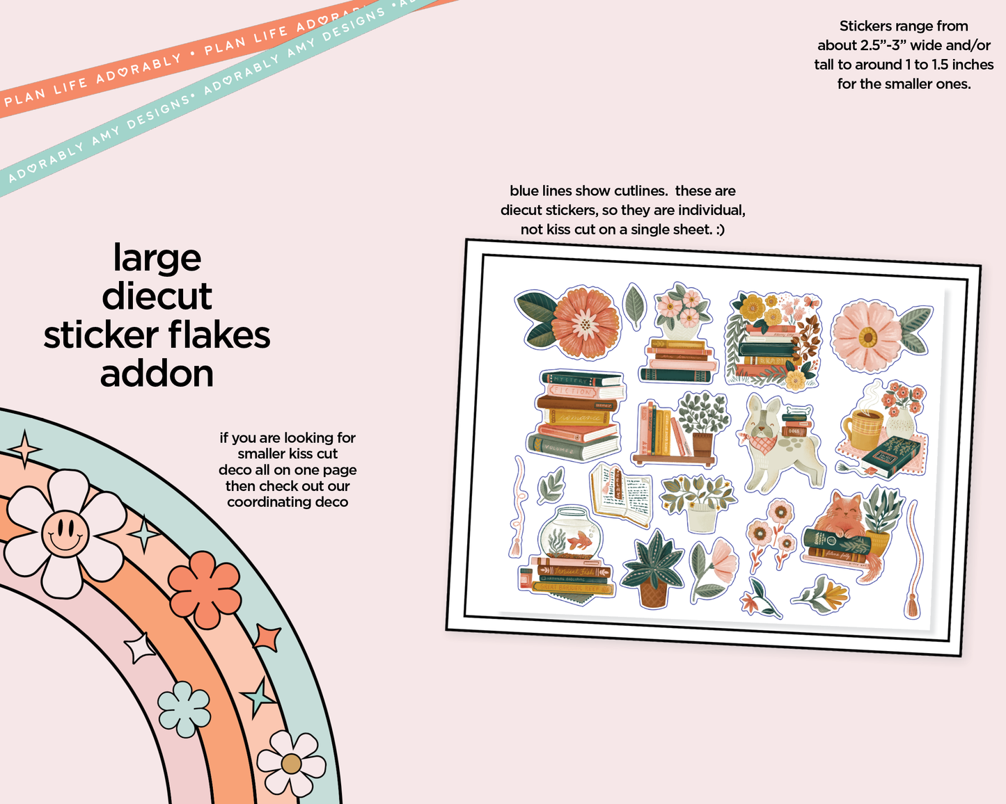 Journaling and Daily Planning Get Lost in Books Planner Sticker Kit