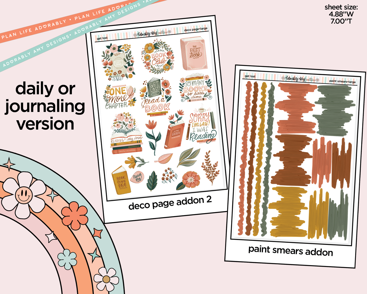 Journaling and Daily Planning Get Lost in Books Planner Sticker Kit