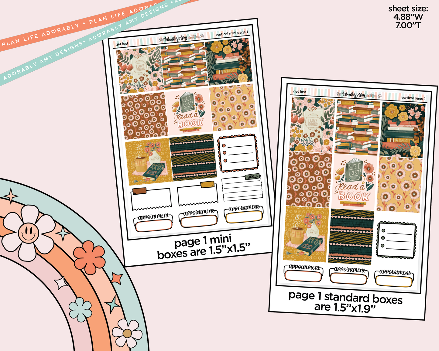 Vertical Get Lost in Books Kit for Vertical Standard Size Planners or Insert