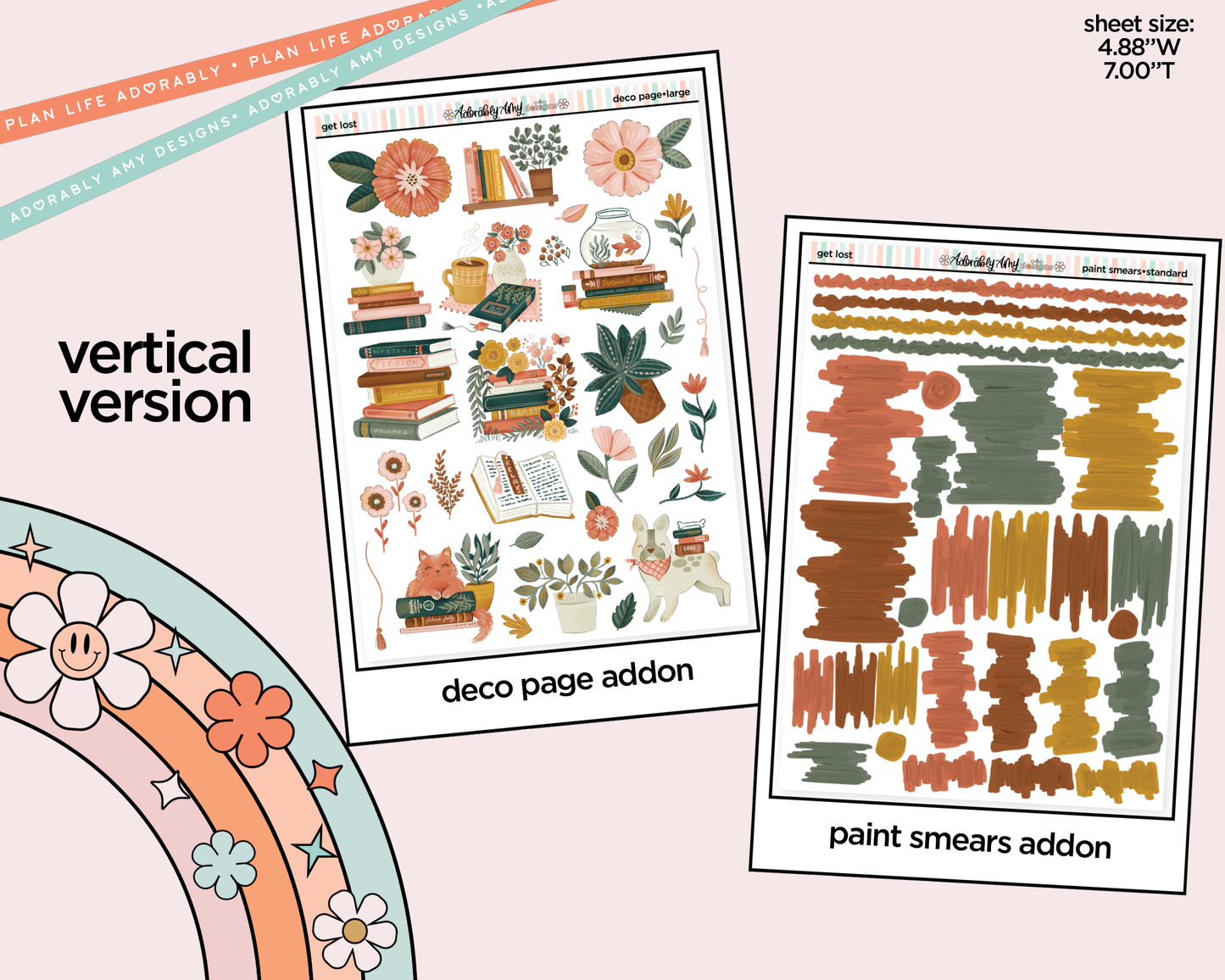 Vertical Get Lost in Books Kit for Vertical Standard Size Planners or Insert