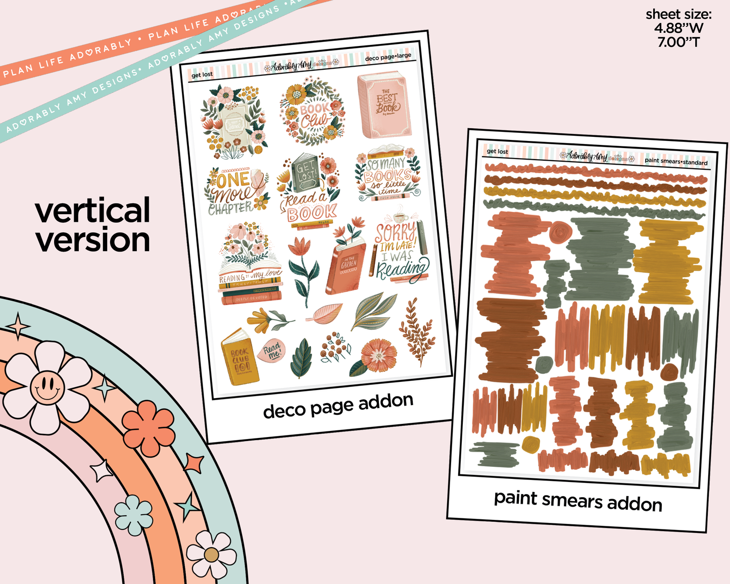 Vertical Get Lost in Books Kit for Vertical Standard Size Planners or Insert