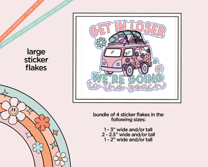 Get in Loser, We're Going to the Beach Typography Sampler Planner Stickers for any Planner or Insert