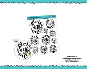 Hand Lettered Girls Night Out Planner Stickers for any Planner or Insert