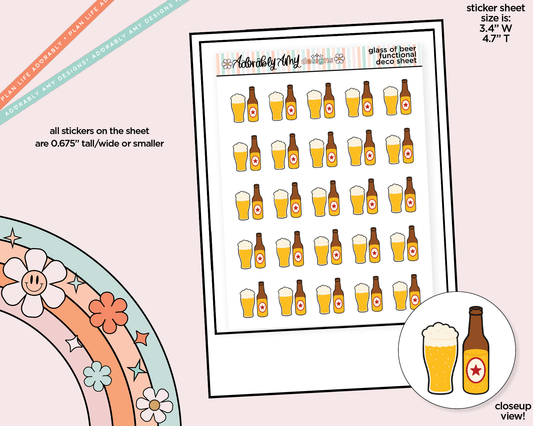 Glass of Beer Doodled Icon Stickers