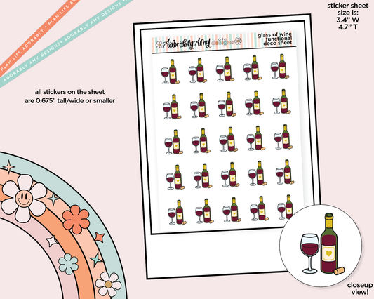 Glass of Wine Doodled Icon Stickers
