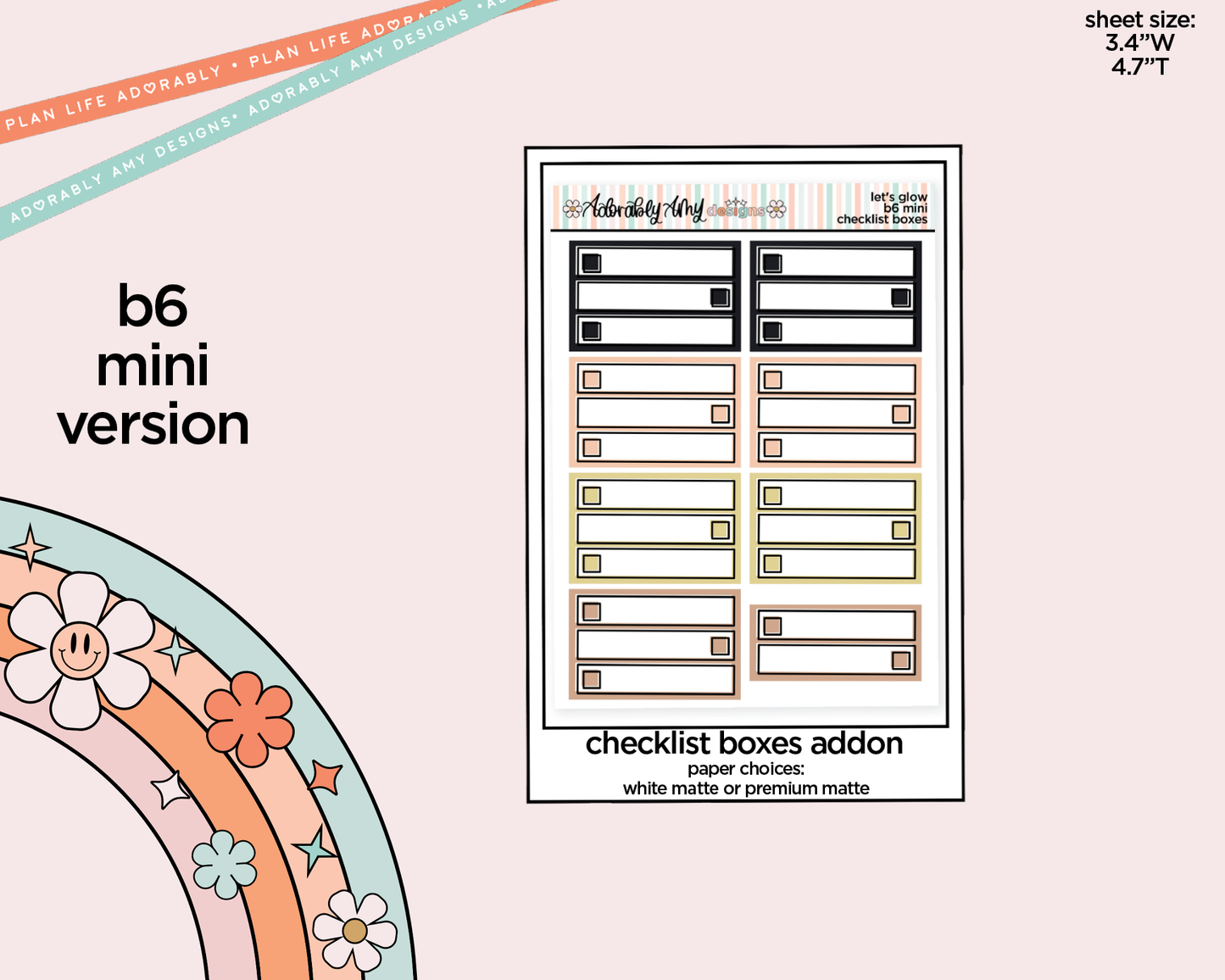 Mini B6 Let's Glow Sticker Kit sized for ANY Vertical Insert