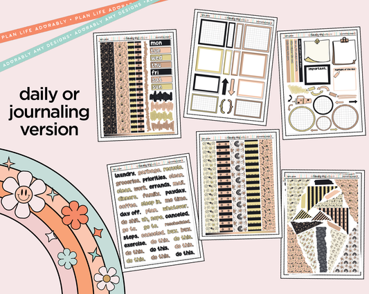 Journaling and Daily Planning Let's Glow Planner Sticker Kit