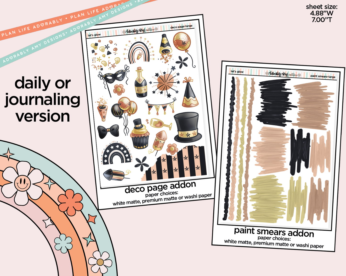 Journaling and Daily Planning Let's Glow Planner Sticker Kit