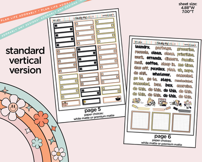 Vertical Let's Glow Weekly Sticker Kit for Vertical Standard Size Planners or Insert