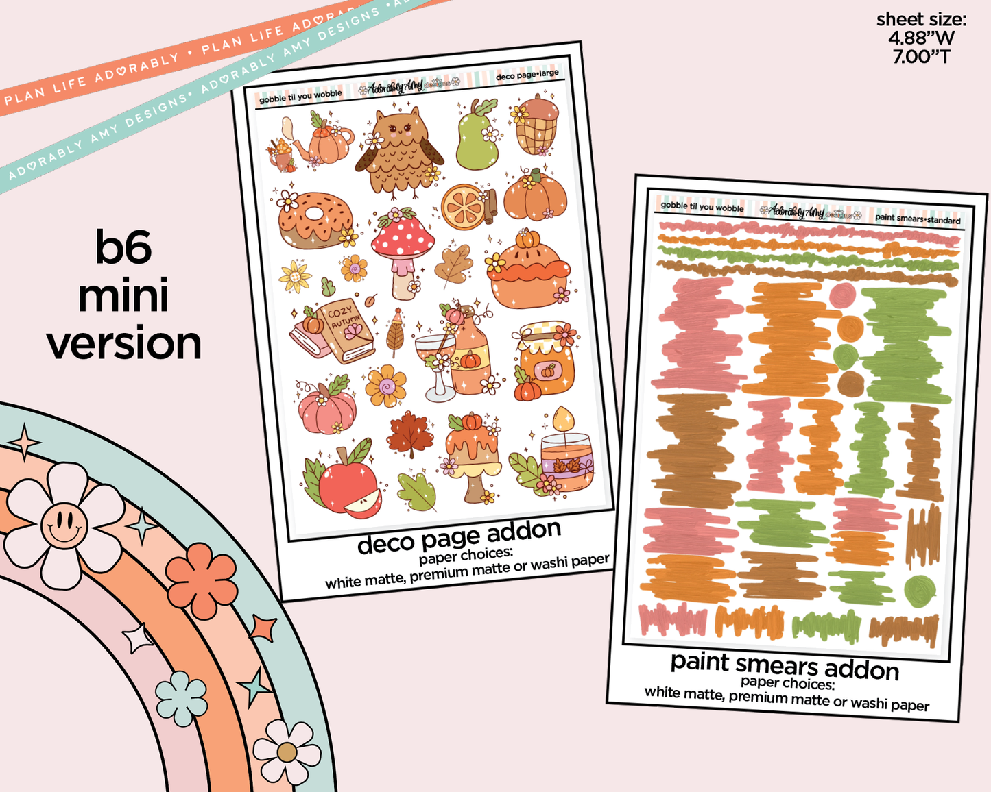 Mini B6 Gobble Til You Wobble Sticker Kit sized for ANY Vertical Insert