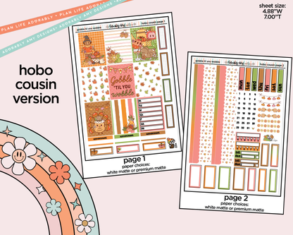 Hobonichi Cousin Weekly Gobble Til You Wobble Planner Sticker Kit for Hobo Cousin or Similar Planners