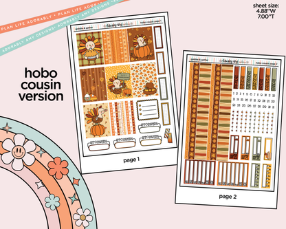 Hobonichi Cousin Weekly Thankful & Grateful Planner Sticker Kit for Hobo Cousin or Similar Planners - Adorably Amy Designs