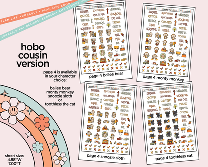 Hobonichi Cousin Weekly Gobble & Gather Planner Sticker Kit for Hobo Cousin or Similar Planners - Adorably Amy Designs