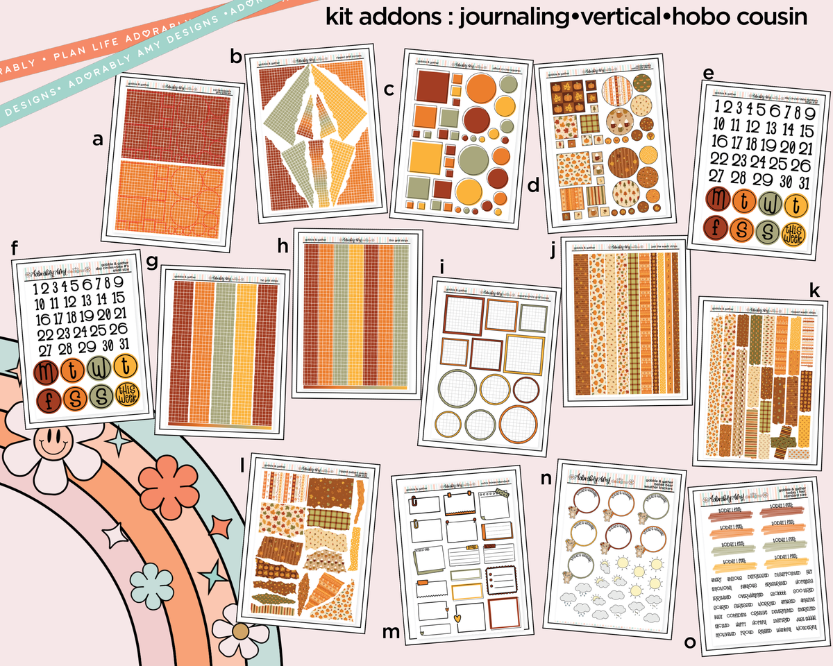 Gobble & Gather Weekly Kit Addons - All Sizes - Strips, Smears and More! - Adorably Amy Designs